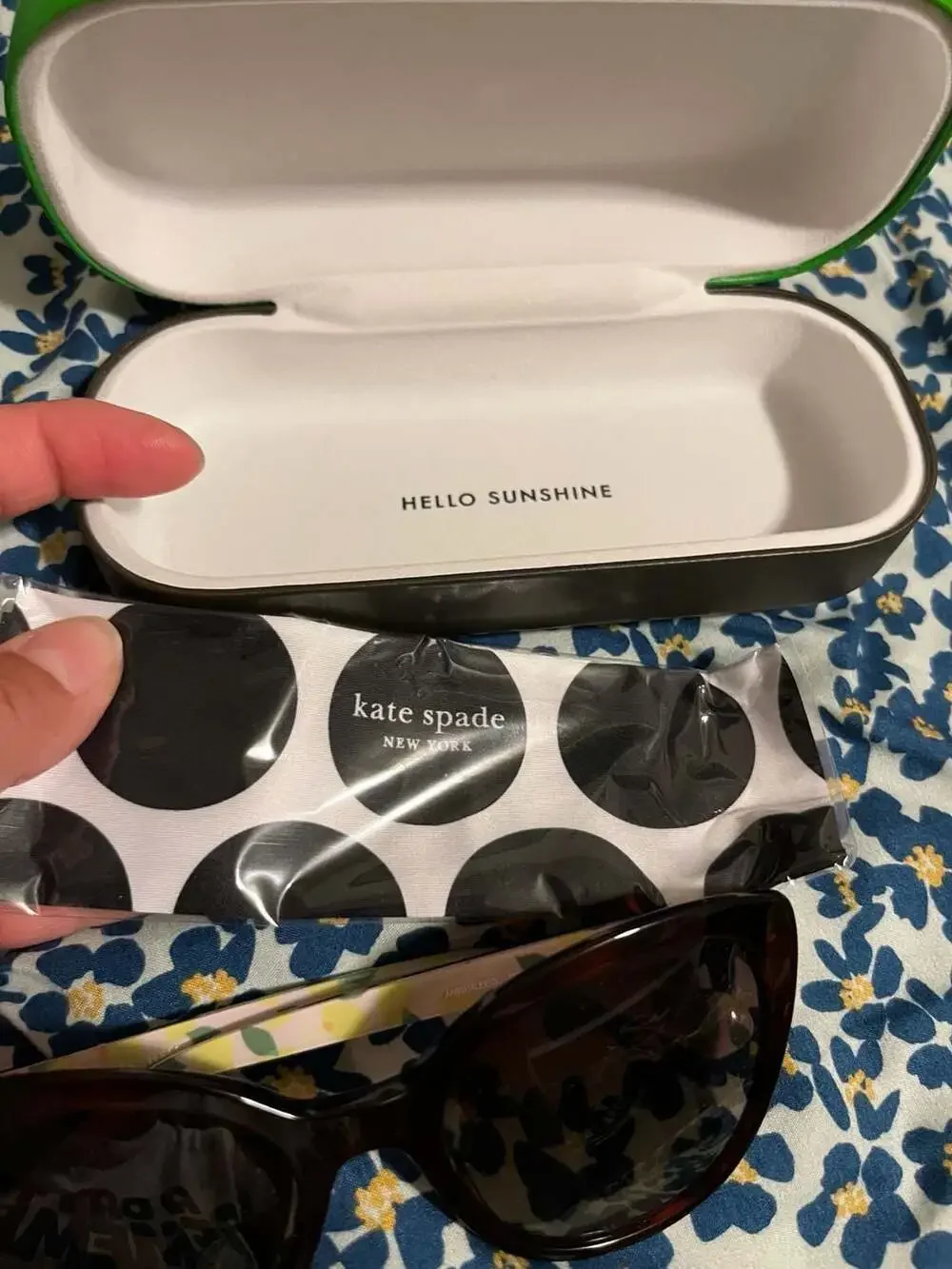 Kate Spade Amberlee/S Havana Tortoise Shell and Lemon Print Cat Eye Sunglasses
